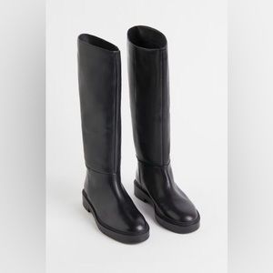 H&M black leather boots